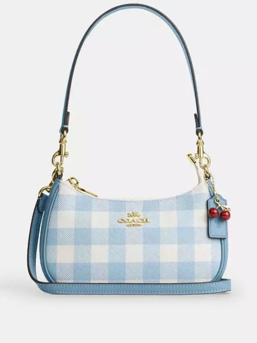 Coach Teri Mini Crossbody Bag With Gingham Print And Charm